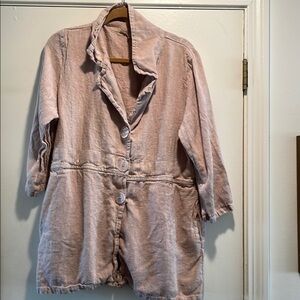 🍀Host Pick🍀 Christy Allen Linen Soft Mauve Button Down Pocketed Jacket Coat